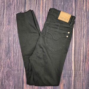 Judy Blue Skinny Jeans 5/27 Black Denim High Rise Raw Hem Casual Modern